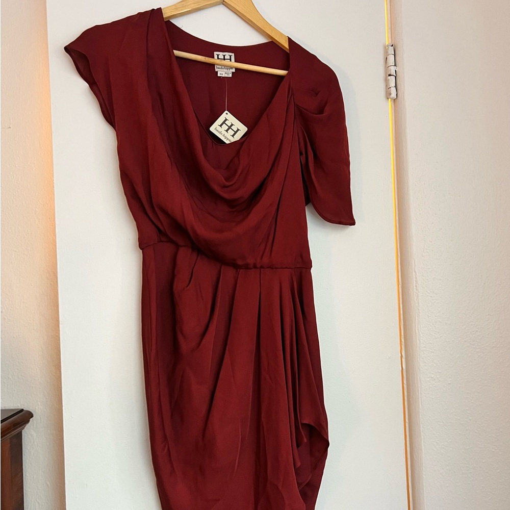 Haute Hippie Womens Size medium Lightweight Unlined Brown Silk Shirt Dress